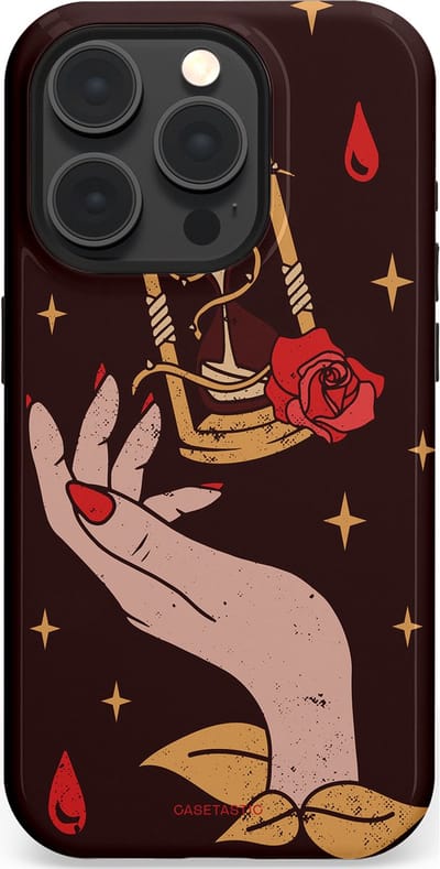 Casetastic Hoesje Geschikt voor Apple iPhone 15 Pro Magsafe - Stijlvolle Beschermende Duo-layer Case - Magische Hand Roos