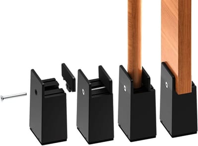 Meubelverhogers - Stoelverhogers - Meubels Verhogen - Verstelbare Schroefklem - 4 Stuks 10cm - Zwart