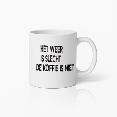 Grappige Koffiemok – ‘Het Weer is Slecht, De Koffie is Niet’ Humoristische Keramische Beker voor Koffieliefhebbers