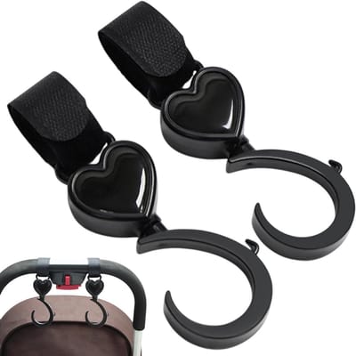 Kinderwagen Clips - Baby Haken - Tassen Ophangen - 360 Graden Draaibaar - 2 Stuks - Meerkleurig