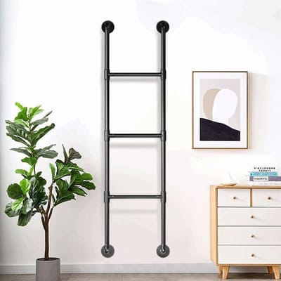 Kelderraam Putladder - Metalen Trapladder - Veilige Toegang Creëren - Stevig IJzeren Ontwerp - Tot 300 cm Hoog - Zwart
