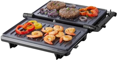 DYNA® Contactgrill Met Uitneembare Platen - Contactgrill - Multi Grill - Zwart/ Grijs - 22cm x 28cm x 8cm