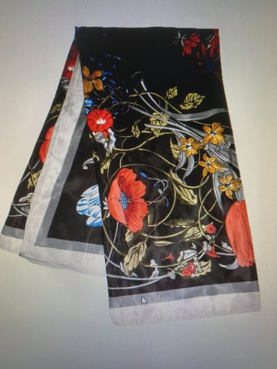 Vierkante dames sjaal Julia-gebloemd motief-90x90-zwart grijs rood groen blauw geel antraciet