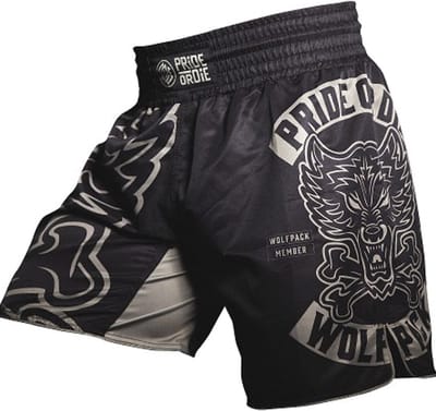 PRiDE or DiE Fight Short Wolfpack Vechtsportbroek Zwart - XXXL - Jeans Maat 40