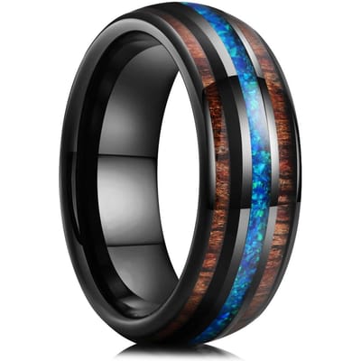 Mode 8mm RVS Ringen Voor Mannen Inleg Kleurrijke Abalone Schelp Fragmenten Ring Mannen Bruiloft Feest Sieraden Jubileum Cadeau 8