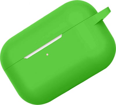 Hoes - Geschikt voor Apple AirPods Pro 2 - Siliconen Hoesje met Clip - Silicone Case Cover - Groen