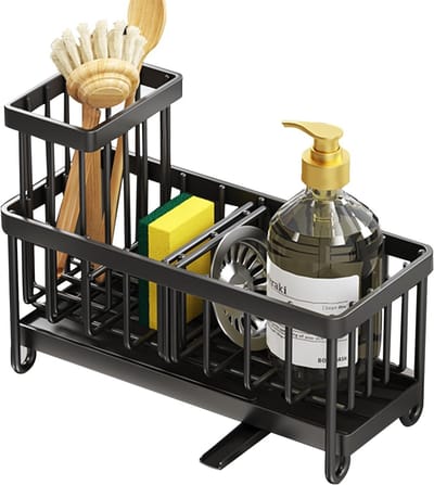 Organisator voor de Keuken, Rvs Spons Houder met Verwijderbare Borstelhanger, Ideaal voor Keukenopslag en Afwasaccessoires