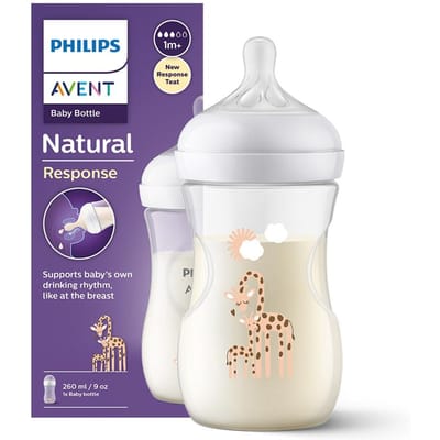 AVENT SCY903/66 Biberon Réactif Décor Naturel 260 ml