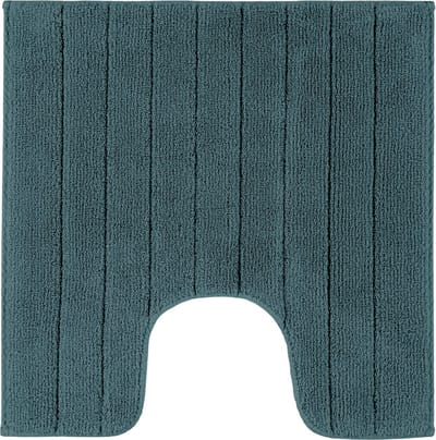 Casilin WC-mat Antislip Luca - 59x59cm - Met Uitsparing - Vierkante Badmat - Waterabsorberend - Wasbaar en Sneldrogend - 100% Katoen - Blauw