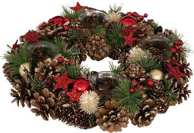 Adventskrans, kandelaar voor 4 kaarsen, Ø 34 cm
