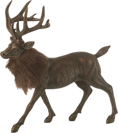 J-Line figuur Hert bont - polyresin - bruin - small