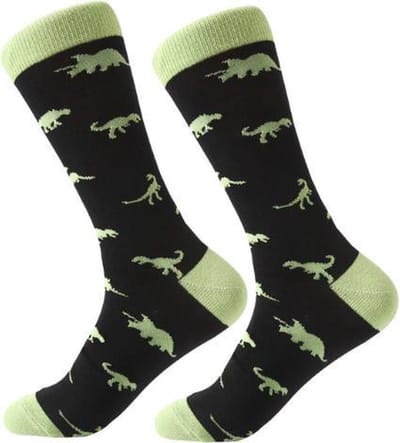 Sokken heren zwart  print dino's  (Maat 40-44)