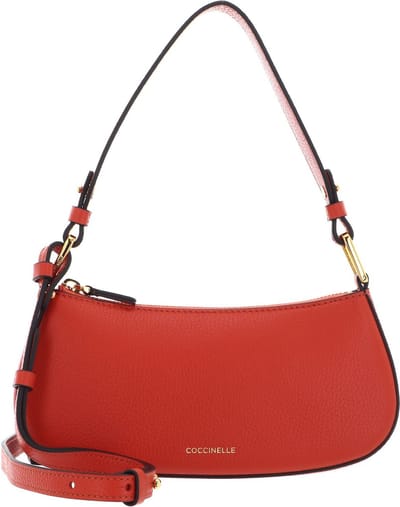 COCCINELLE Leren Schoudertas Avondtas Merveille Mini Bag Tangerine Oranje