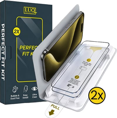 Screenprotector - Geschikt voor Apple iPhone 15 Pro - 2 Stuks - Met Installatietray - Perfect Fit Kit - Gehard Glas - Geen Luchtbellen - Beschermglas - Tempered Glass - Screen Protector - Nauwkeurige Plaatsing