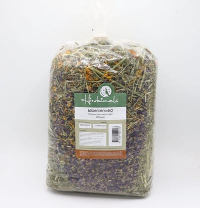 Herbimals Bloemenveld - 600 gram - Premium hooi met kruiden