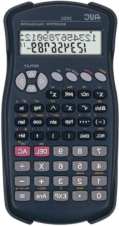 Wetenschappelijke Rekenmachine - Functie Rekenmachine - Berekeningen Uitvoeren - 244 Functies - 10 + 2 Cijfers - Zwart