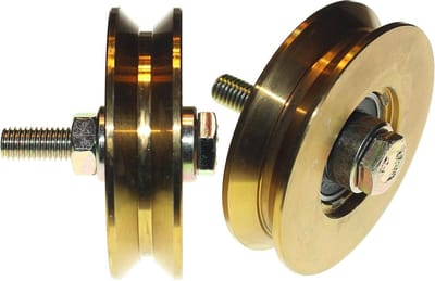 Schuifpoortwielen Set - Katrolwielen V-groef - Poorten Schuivend Bewegen - Gemaakt in de EU - 79 mm diameter - Goud