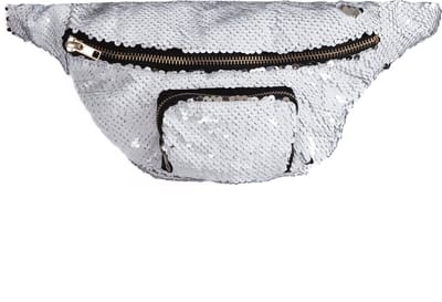 KIMU® Wit Zilver Heuptasje Omkeerbare Pailletten - Sequin Heuptas Fanny Pack - Tas Mermaid Zeemeermin Tasje Glitter Festival