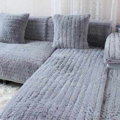 Herfst Winter Dik Pluche Bankkussen Antislip Effen Kleur Bankovertrek Armleuning Handdoek Stof Rugleuninghoes Europa L-vorm 70x70cm 1pcs
