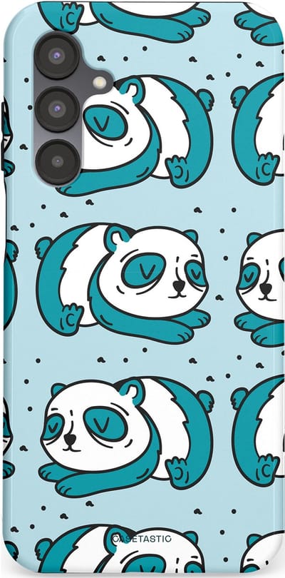 Casetastic hoesje geschikt voor Samsung Galaxy A16 - Dubbellaagse bescherming - Panda dromen - Fashion Case - Lichtgrijs Petrol Wit
