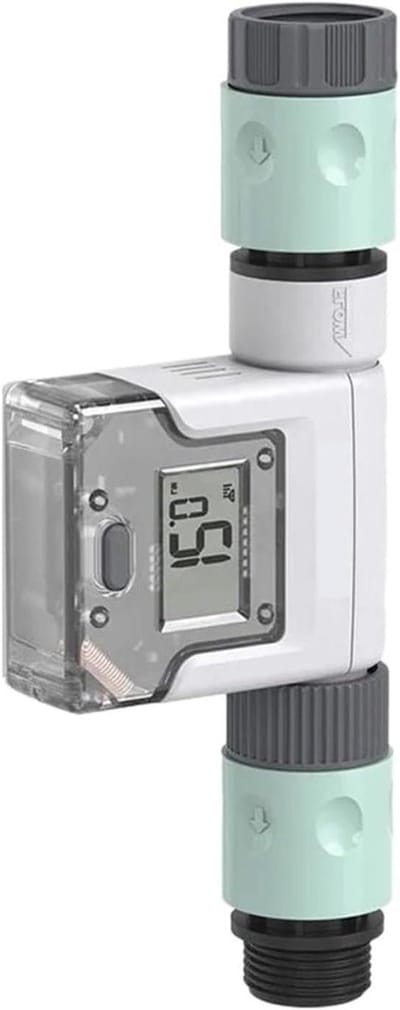 Water Flow Meter - Waterverbruik Meter - Tuin Bewatering - Wifi App Controle - 3/4 Inch - Grijs