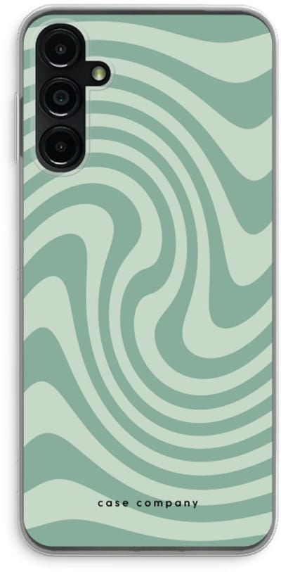 Case Company® - Hoesje geschikt voor Samsung Galaxy A14 hoesje - Swirl Groen - Soft Cover Telefoonhoesje - Bescherming aan alle Kanten en Schermrand