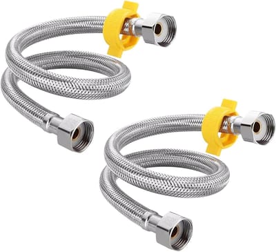 Roestvrijstalen Flexibele Slang 3/8 Inch DN8 met Unienut en Mannelijke Draad voor Drinkwater, Ideaal voor Keuken en Badkamer (30cm)