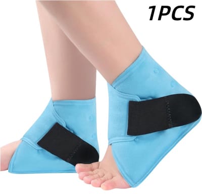 Ijspak voor de voet - Ijspak voor de enkel - Coolpack - Ijspak - Geschikt voor het verlichten van plantaire fasciitis, achillespeesontsteking en enkelverstuikingen - Blauw - Eén maat - 15,5 x 17 cm