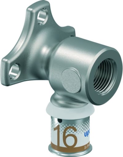 Uponor S-Press Smart Aqua muurplaat - met flens 3/8 binnendraad x 16 mm pers