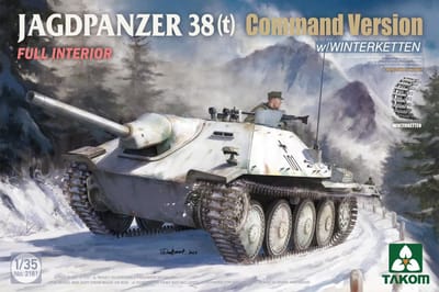 Takom Modelbouwpakket Militaire voertuigen - 2181 Jagdpanzer 38(t) Command Version met Volledig Interieur Plastic - 1:35 - Modelbouw