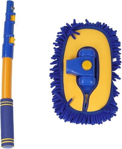 Autowasborstel - Reinigingsmop - Auto Reinigen - Telescopische Handgreep - 102 cm - Grijs