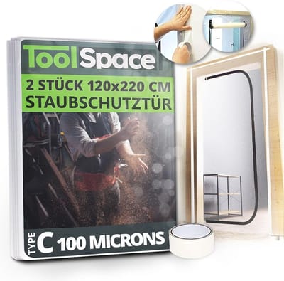 Stofdichte Deur met Ritssluiting 220x120 cm - Transparant Duurzaam Beschermt Tegen Vuil en Verfspetters