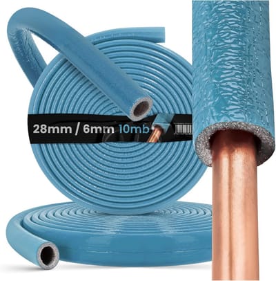 Buisisolatie PE-Schuim 28/6 mm, 10 Meter, Blauw - Isolatieslang voor Verwarming en Warmwater