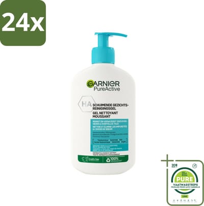 Garnier - Pure Active - Gezichtsreiniger - Hydraterend - 250 ml - Voordeelverpakking - 24 stuks - Gezichtsreiniger - Hydraterende reiniger