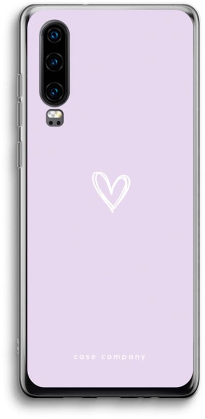 Case Company® - Hoesje geschikt voor Huawei P30 hoesje - Klein hartje paars - Soft Cover Telefoonhoesje - Bescherming aan alle Kanten en Schermrand