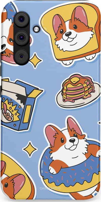 Casetastic Hoesje Geschikt voor Samsung A54 (5G) - Stijlvolle Beschermende Duo-layer Case - Hondenfeest Ontbijt