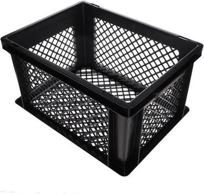 Benson Fietskrat - zwart - lichtgewicht - 40x30x22 cm - melkkrat