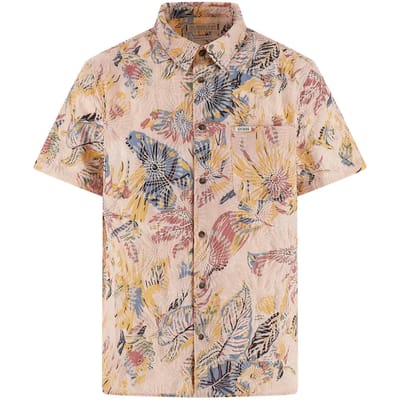 Guess M5gh42wh800 Overhemd Met Korte Mouwen Beige XS Man