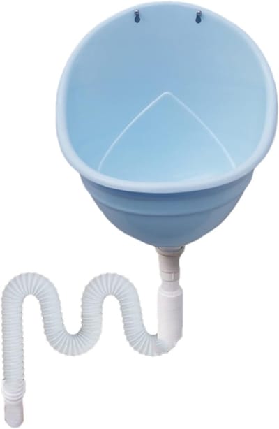 Waterloos Urinoir - Muurmontage Urine Diverter - Buiten Toilet - Snel Afvoer - 23 x 353 x 23 cm - Blauw