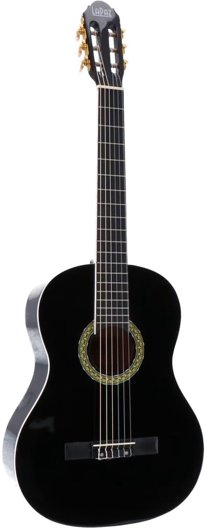 Klassieke Gitaar 4/4 - Met gratis lessen - LaPaz 002 - Zwart