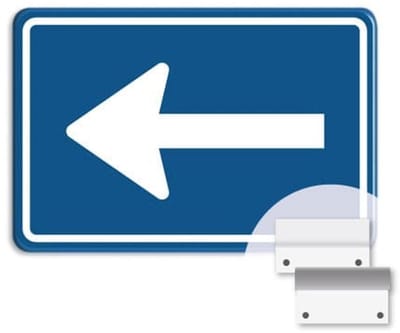 Verkeersbord Eenrichtingsweg Links - C04 - Weerbestendig Aluminium - 40x60 cm - Bevestiging: Met muur-/ wandmontage beugels