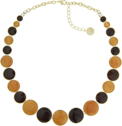 Behave - Ketting met bruine cirkelvormige kralen - Modeaccessoire voor herfstige looks