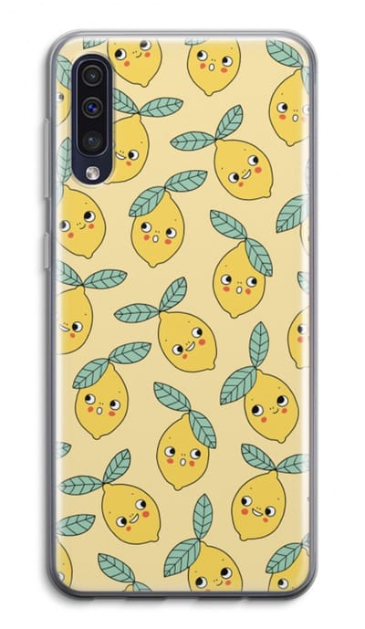 Hoesje geschikt voor Samsung Galaxy A50 hoesje - Citroenen - Soft Cover Telefoonhoesje - Bescherming aan alle Kanten en Schermrand
