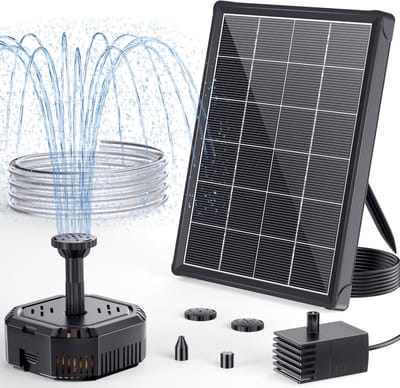 POPOSOAP 4W Solar Fontein met Filter – Een waterpomp op zonne-energie, geschikt voor vogelbadjes en vijvers – creëert prachtige waterpartijen en zuivert het water.