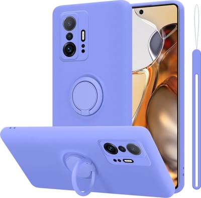 Cadorabo Hoesje geschikt voor Xiaomi 11T / 11T PRO in LIQUID LICHT PAARS - Beschermhoes van flexibel TPU silicone Case Cover met ring