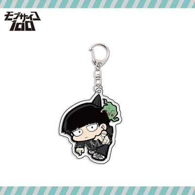 Schattige Anime Mob Psycho 100 Acryl sleutelhanger accessoires Cartoon grappige Tas Hanger creatieve bedel Autosleutelhanger Vrienden Cadeaus 6CM 6 cm black