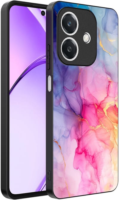 Smartphonica Telefoonhoesje Geschikt voor Oppo A3 - A3X met marmeropdruk - TPU backcover case marble design - Regenboog geschikt voor Oppo A3;Oppo A3X