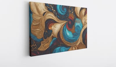 Saammp Canvas Schilderij - Gekleurd patroon - Abstract kunstwerk - 30x20 - Foto op canvas - Wanddecoratie - Muurdecoratie Woonkamer - Slaapkamer decoratie - Canvas Print