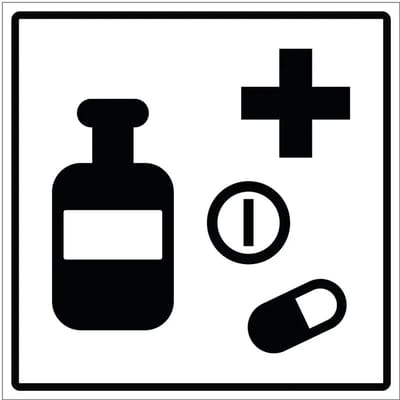 Medicijnen sticker | 40 x 40 cm