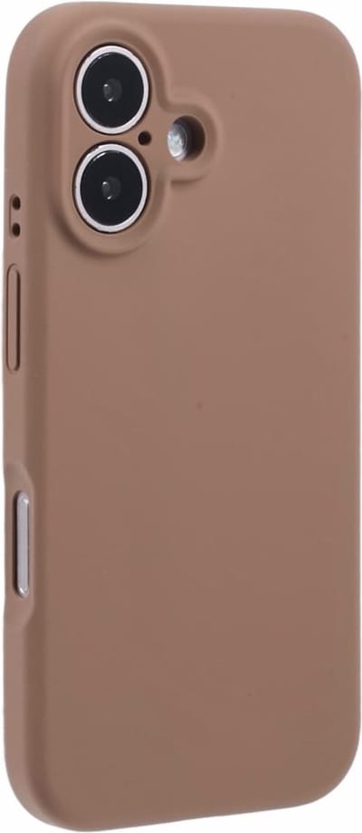Lunso Geschikt voor iPhone 16 hoesje - Flexibel siliconen Backcover - Bruin